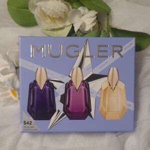 Mugler Fragrance Set with Purple and Cream Bottles